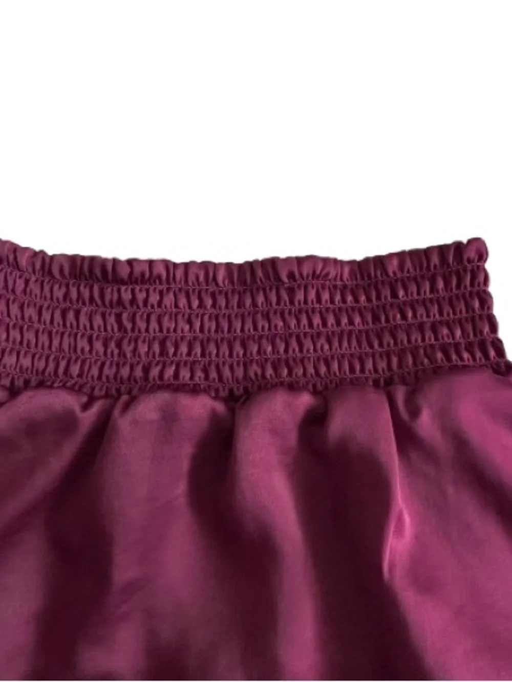 wonder nation Girl's M(6-7) Plum Burgundy Tiered Satin Skater Ruffled Skirt